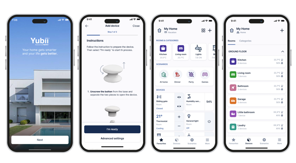 schermate yubii home app
